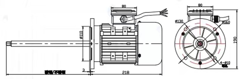 化工泵專用電機外形尺寸圖