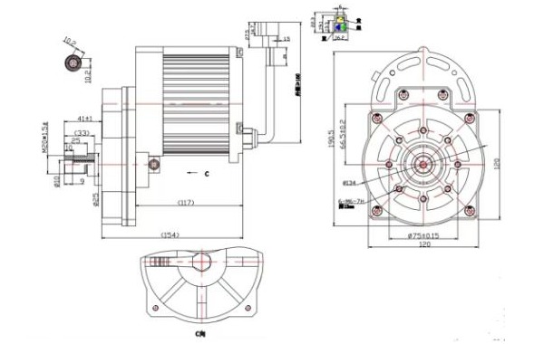 無刷直流減速電機(jī)外形結(jié)構(gòu)圖